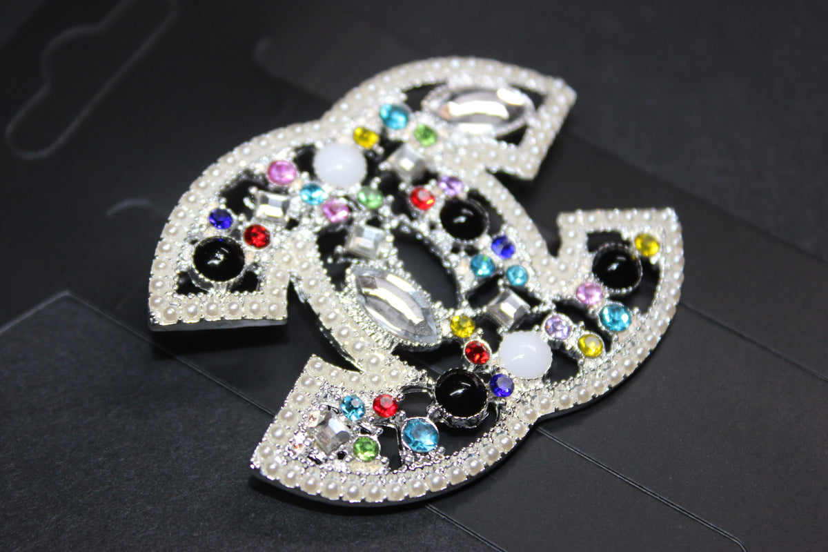 Colorful Pearl & Silver Brooch Pin