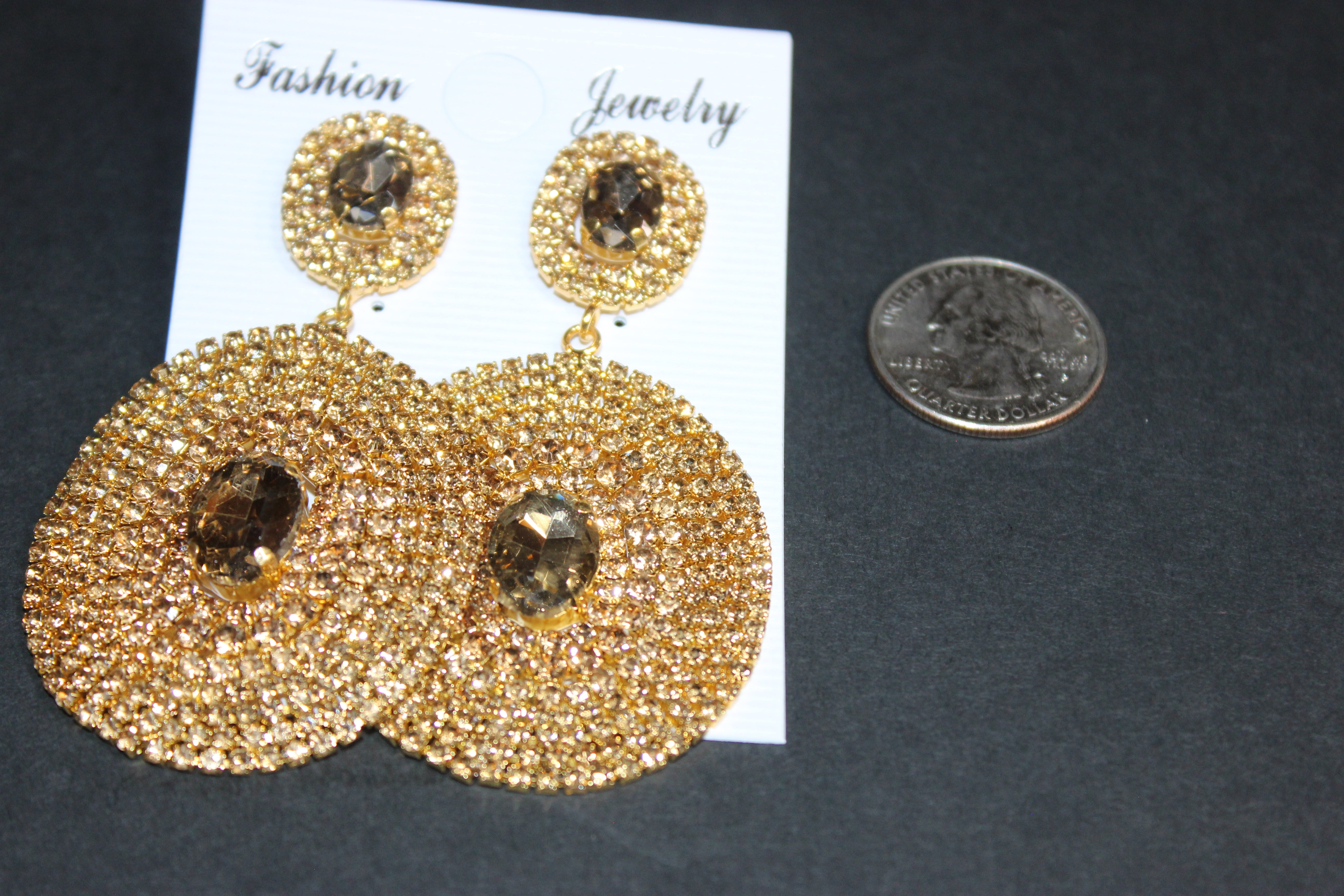 Gold & Champagne Rhinestone Earrings