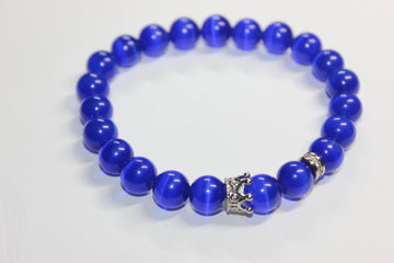 Blue & Silver Beaded Bracelet