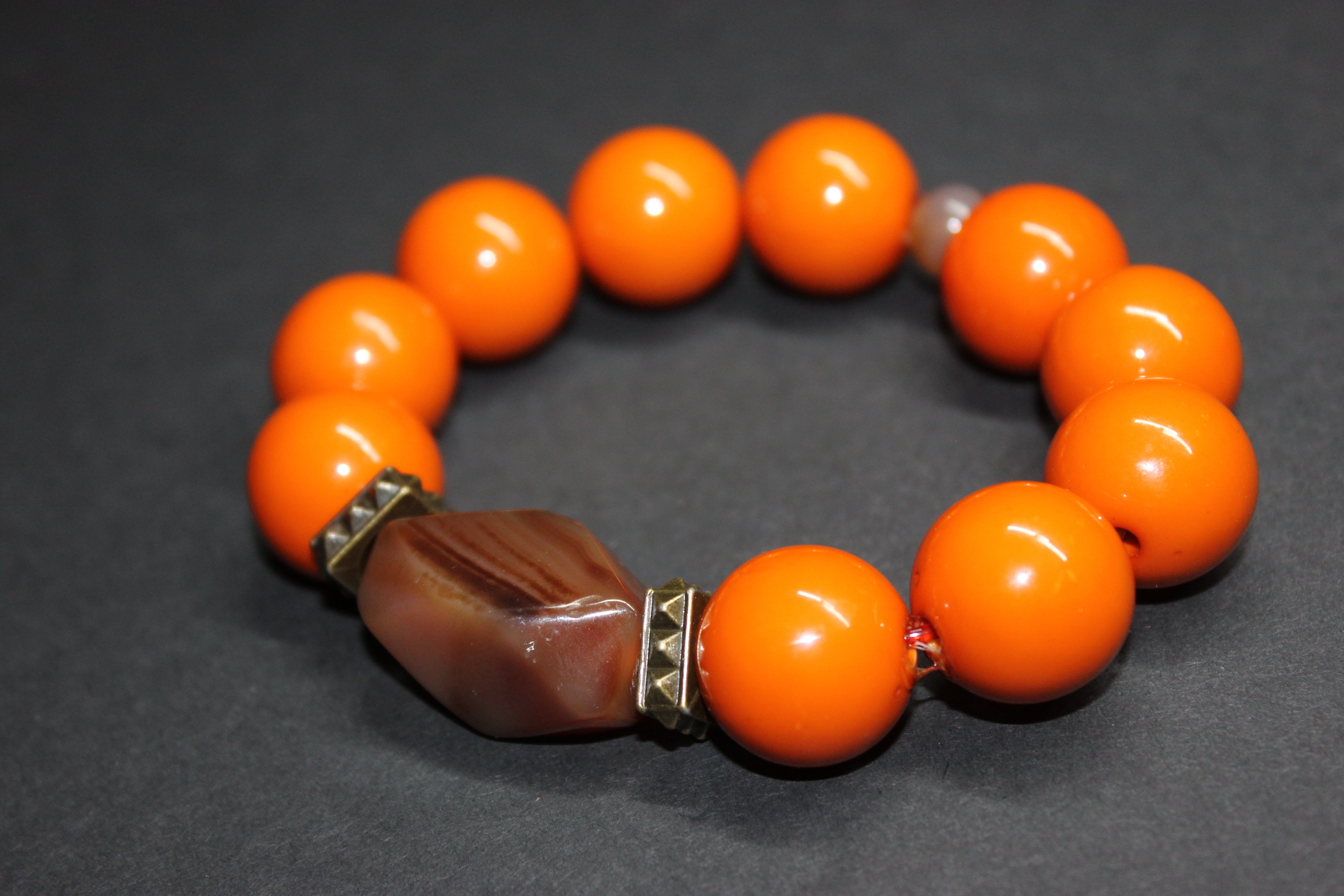 Orange & Brown Large Bracelet