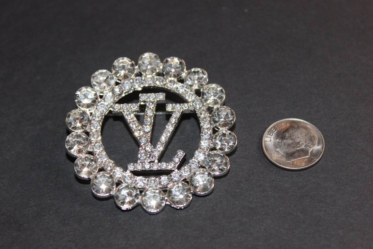 Silver Rhinestone Brooch Pin