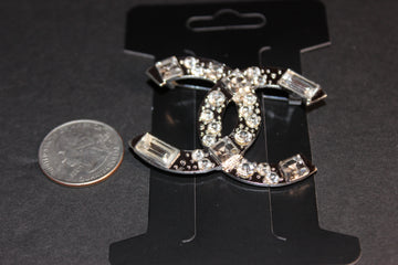 Rhinestone & Silver Brooch Pin
