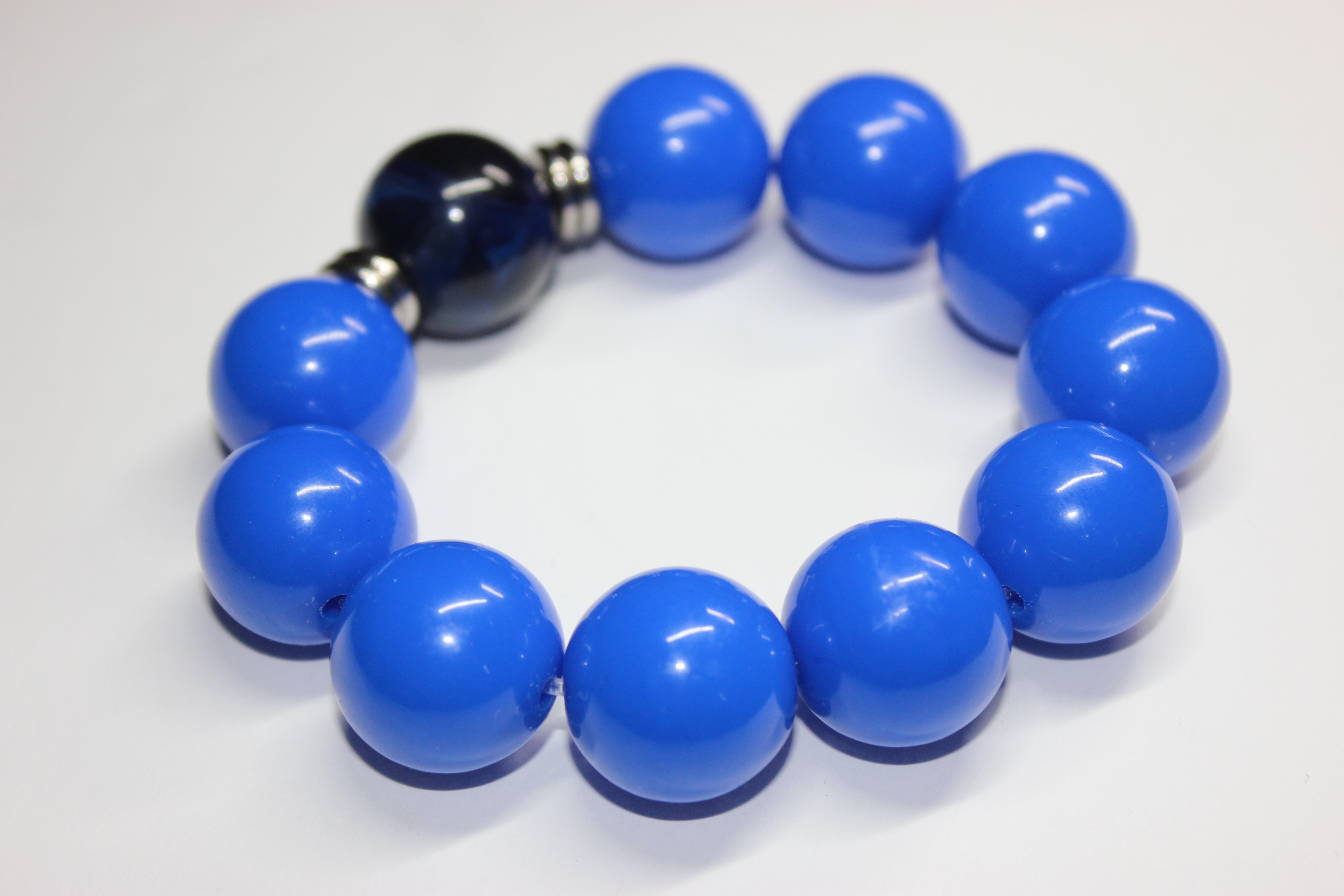 Shades Of Blue Large Beaded Bracelet