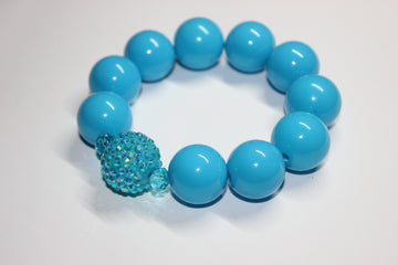 Shades Of Aquamarine Large Beaded Bracelet