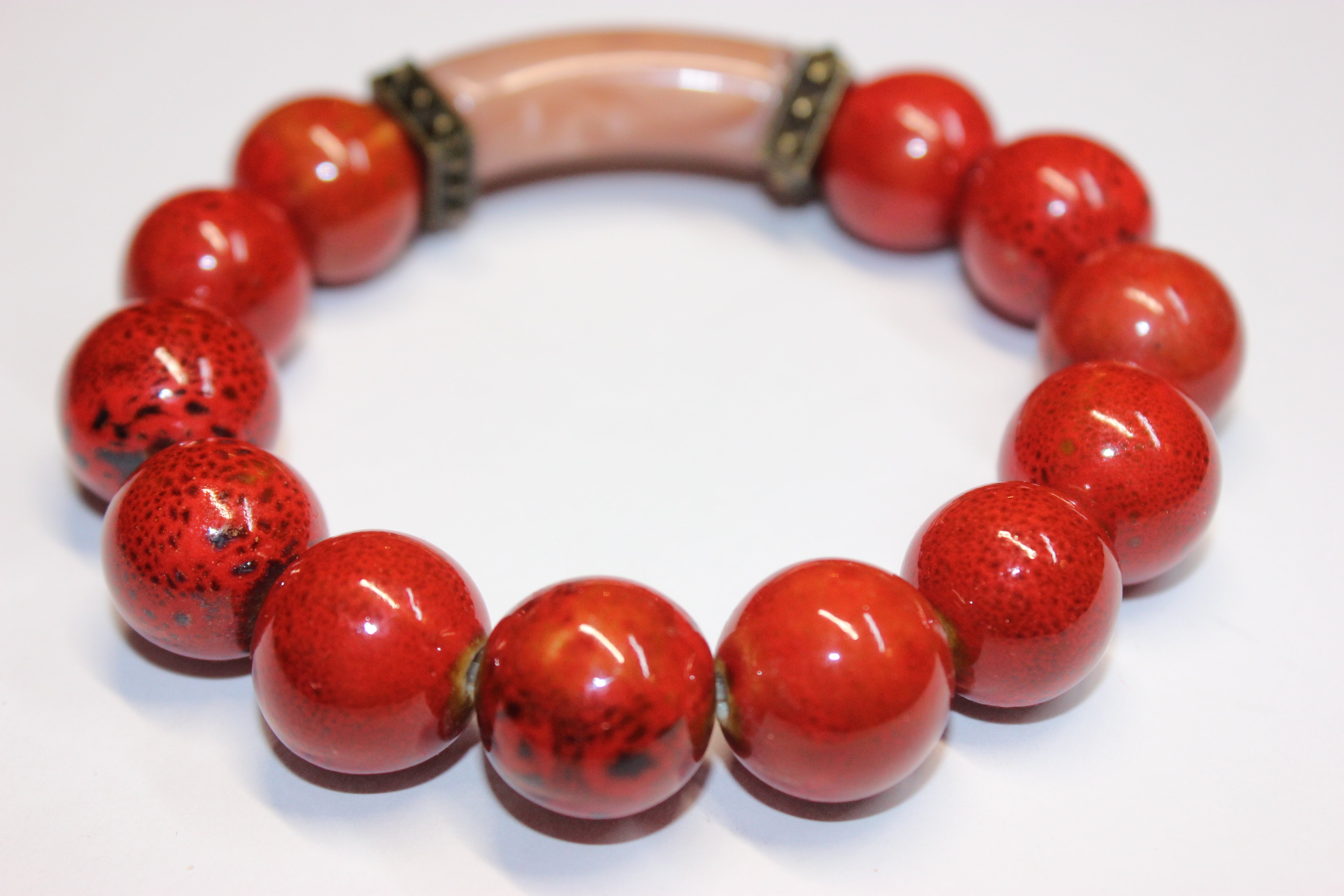 Shades Of Orange Gemstone Bracelet