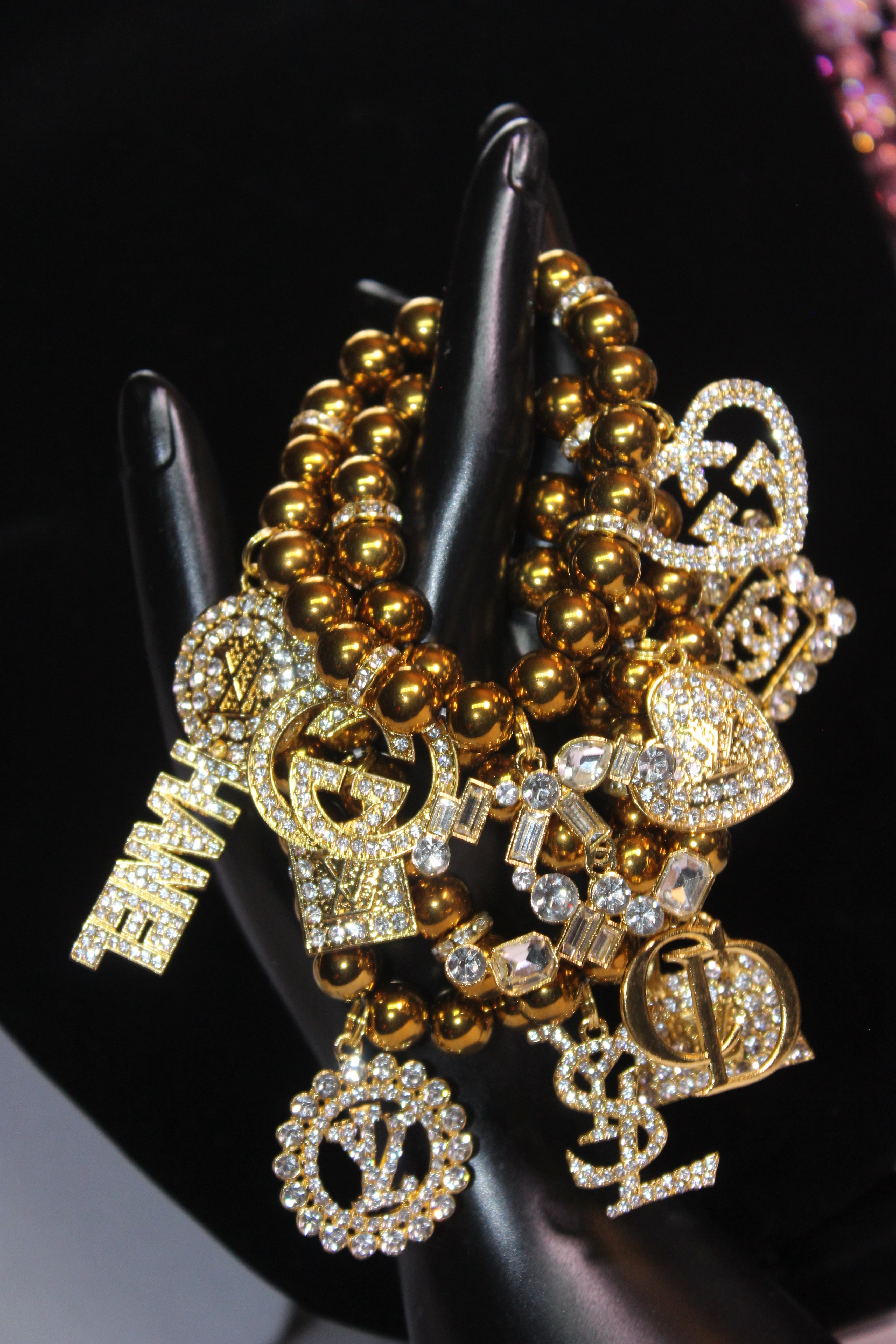 Gold 4 Piece Charm Bracelet Set