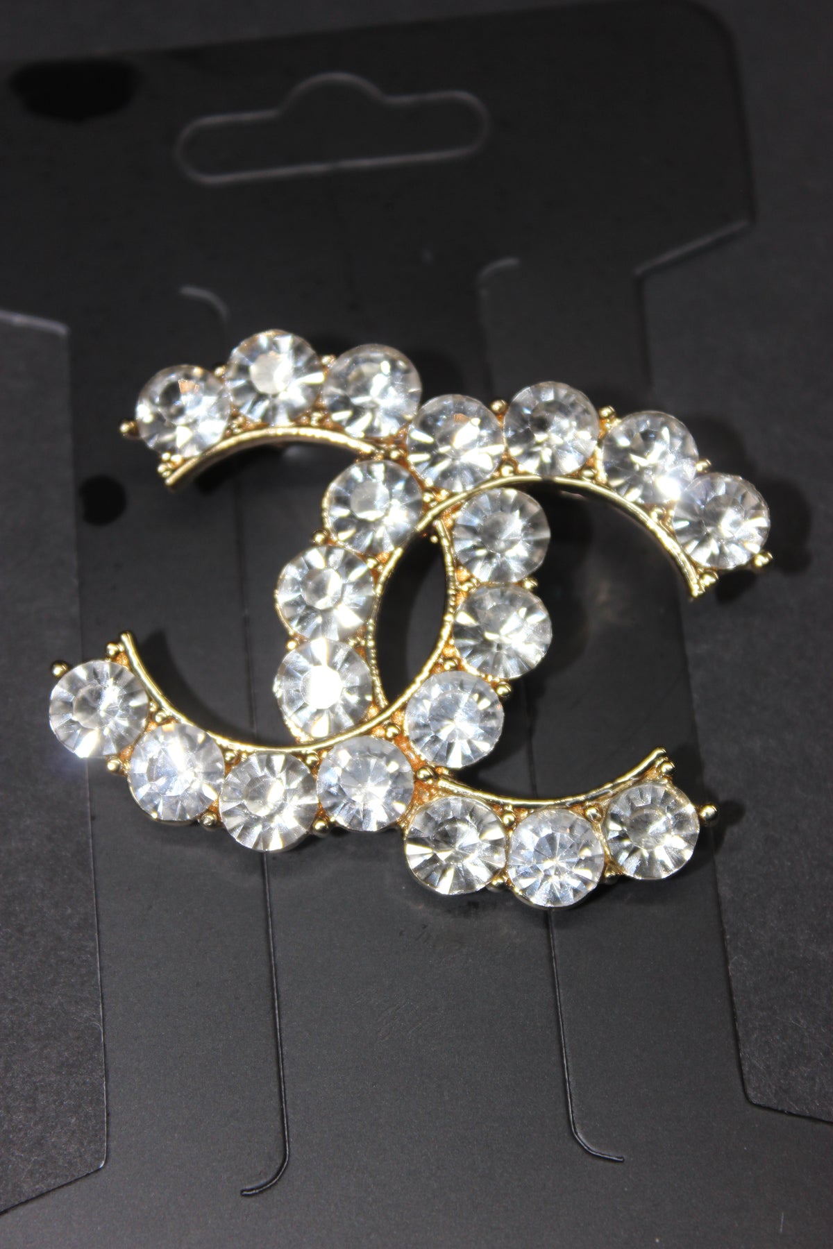 Gold & Rhinestone Brooch Pin