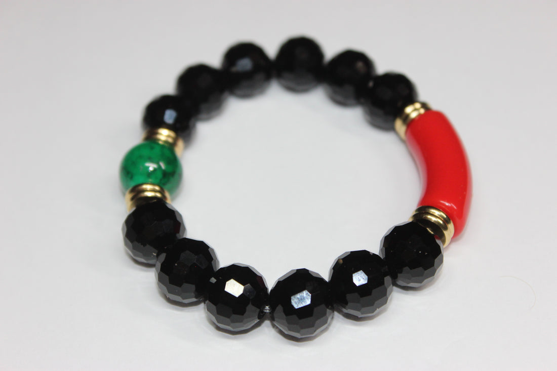 A CBC Collection Black Ice Exclusive Bracelet- Black/Red/Green/Gold