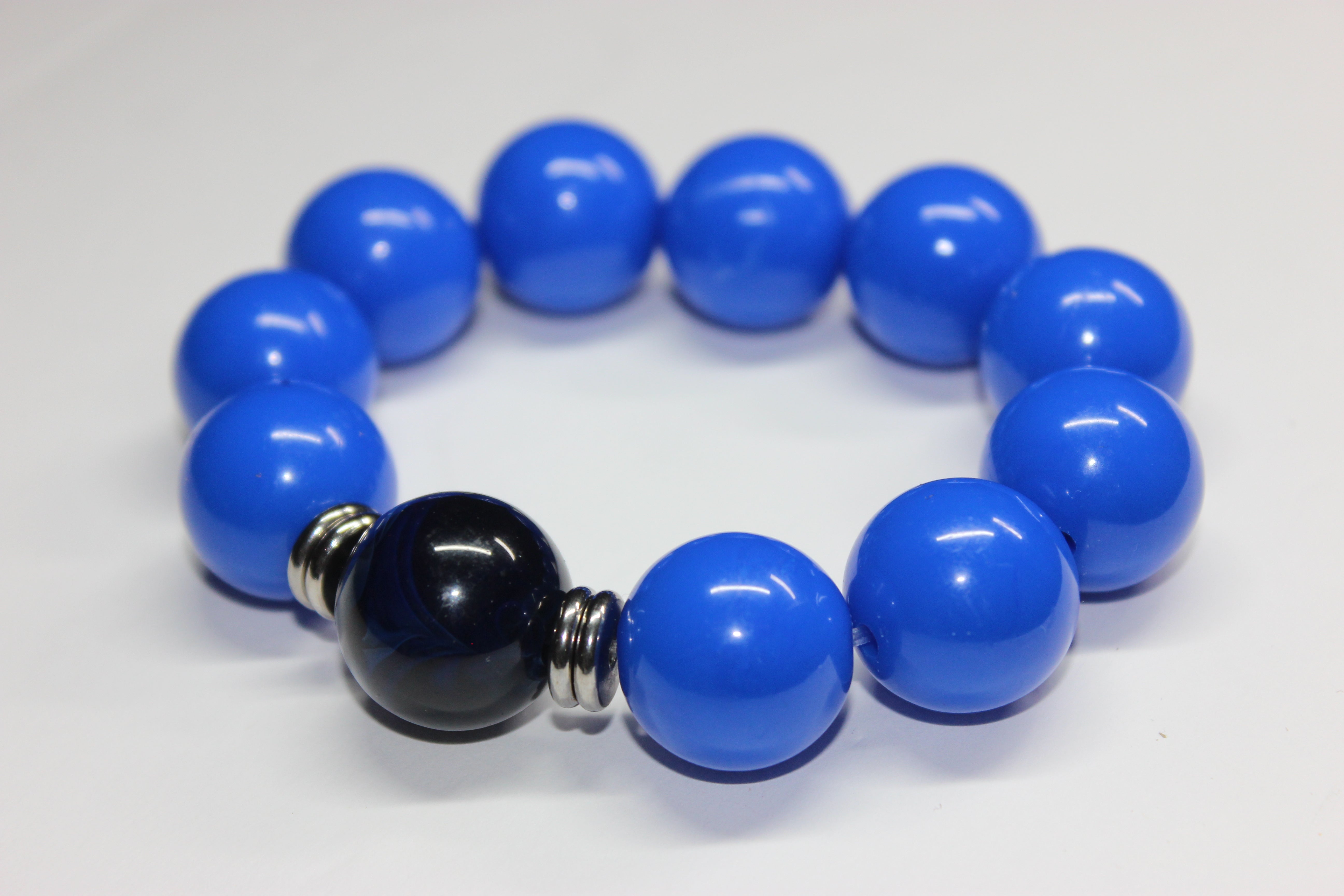 Shades Of Blue Large Beaded Bracelet