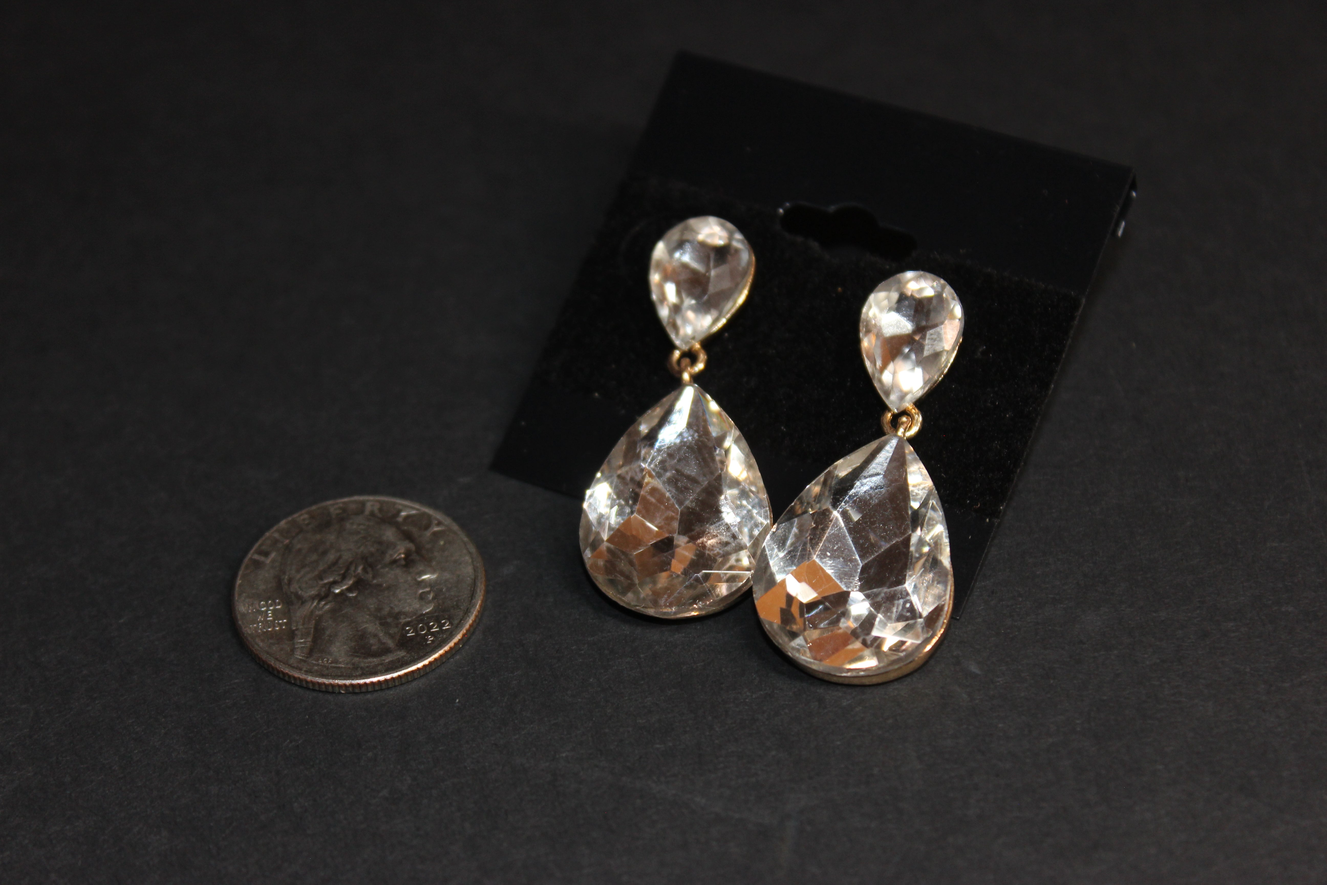 Clear Crystal Drop Earrings