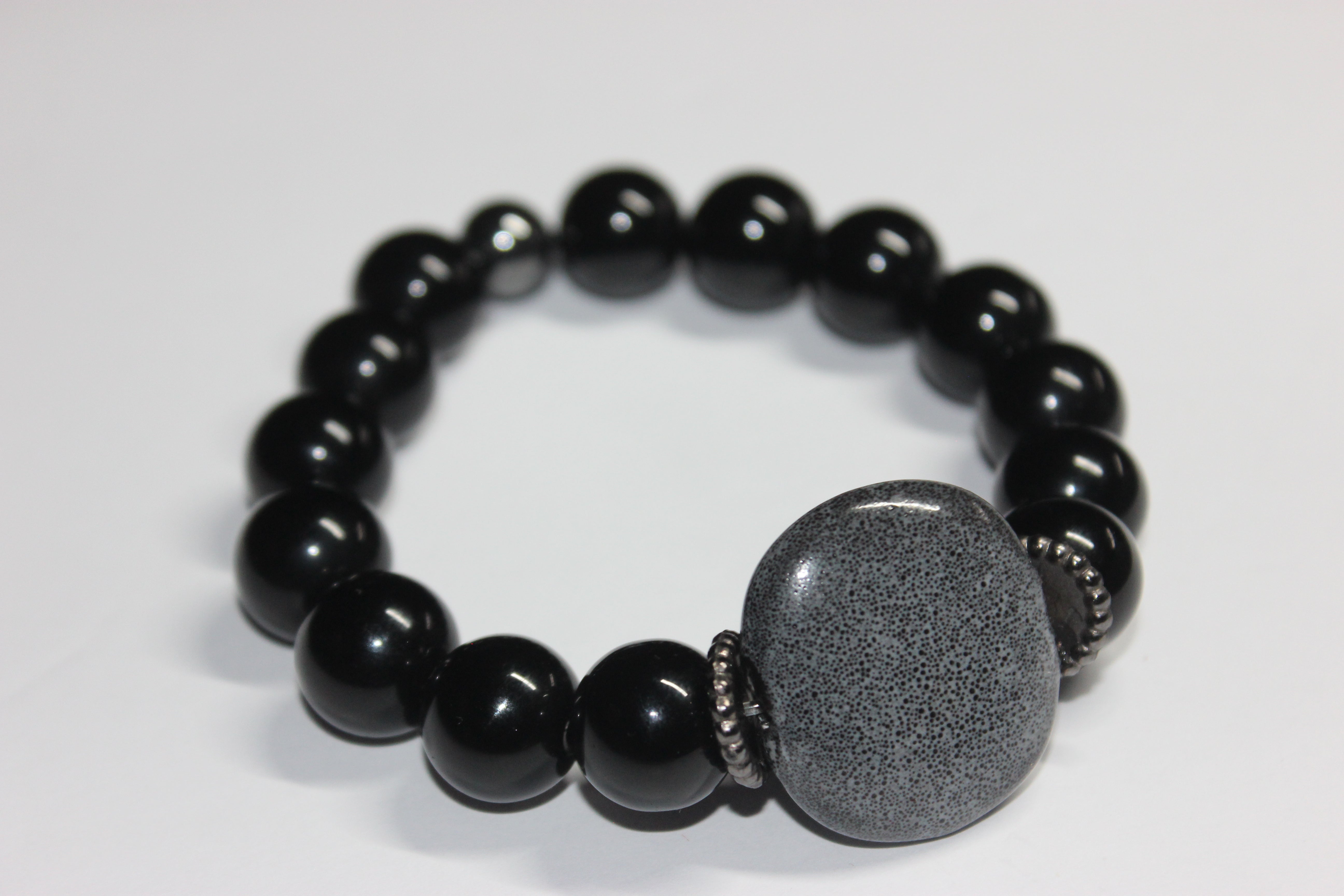 Black & Grey Beaded Bracelet