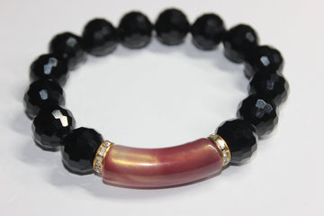 Kéino With Gold Black Ice Beaded Bracelet