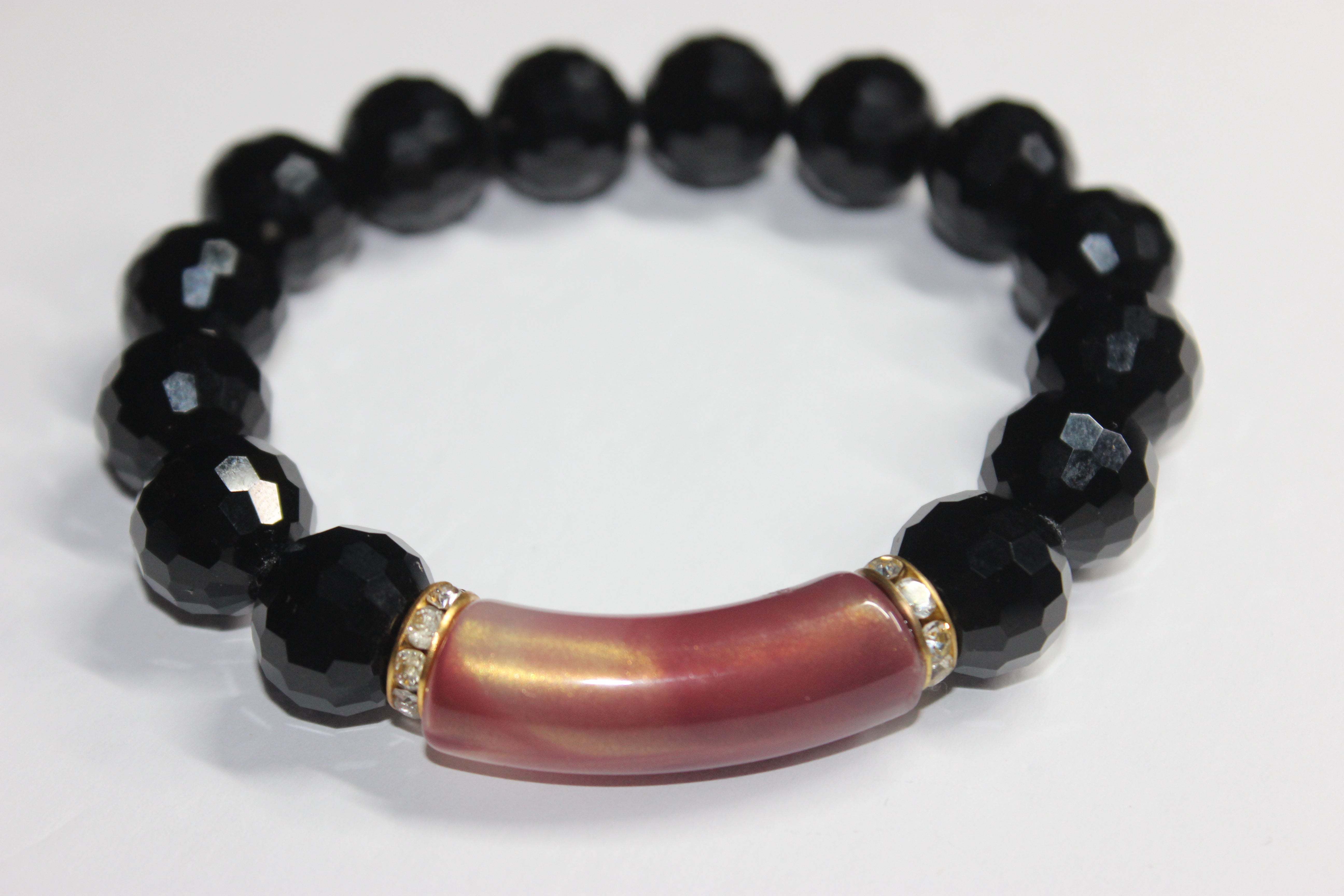 Kéino With Gold Black Ice Beaded Bracelet