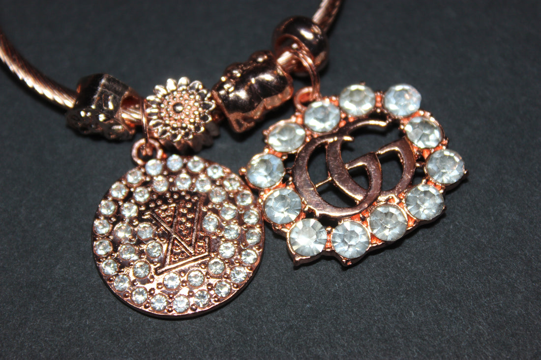 Rose Gold Charm Bangle