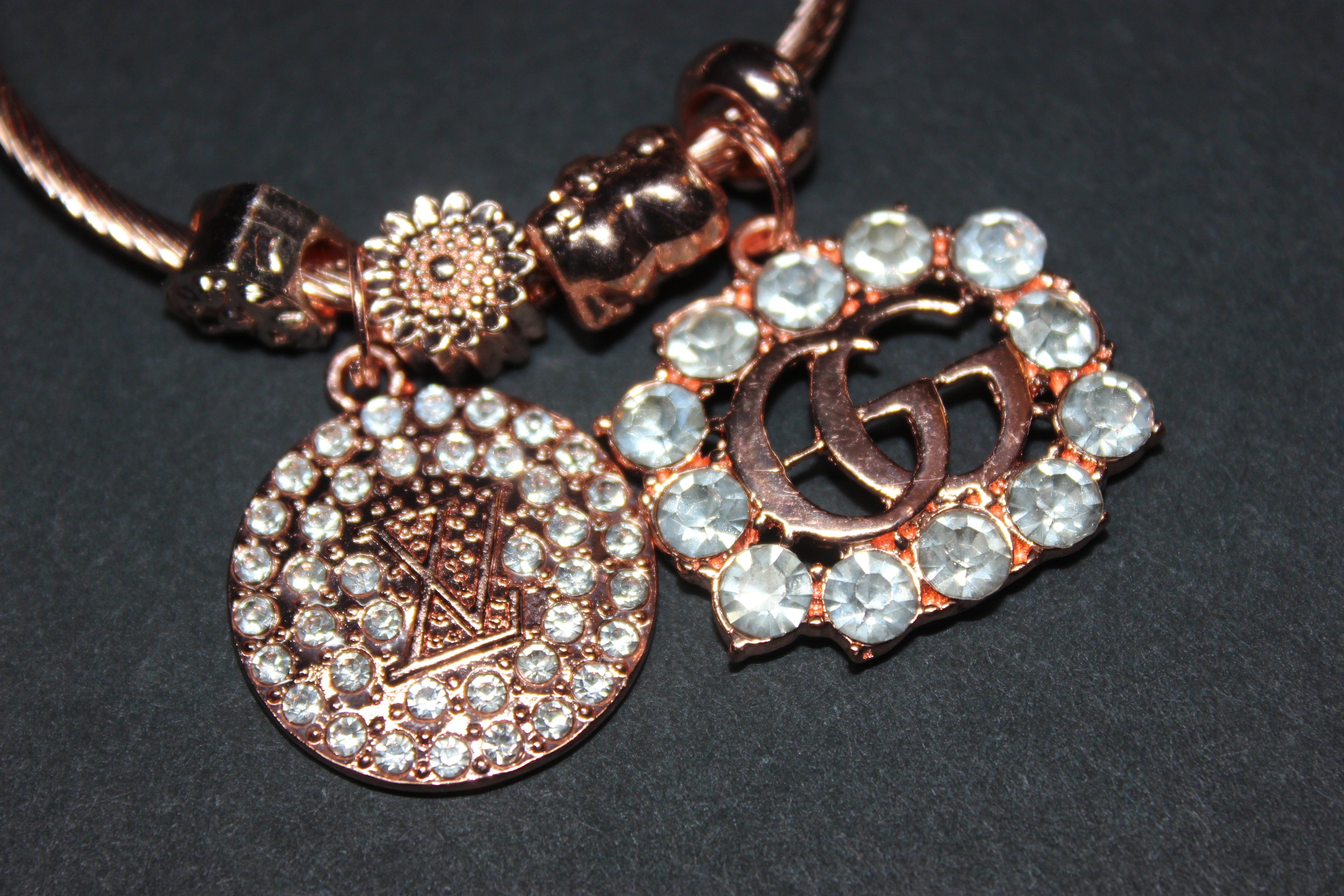 Rose Gold Charm Bangle