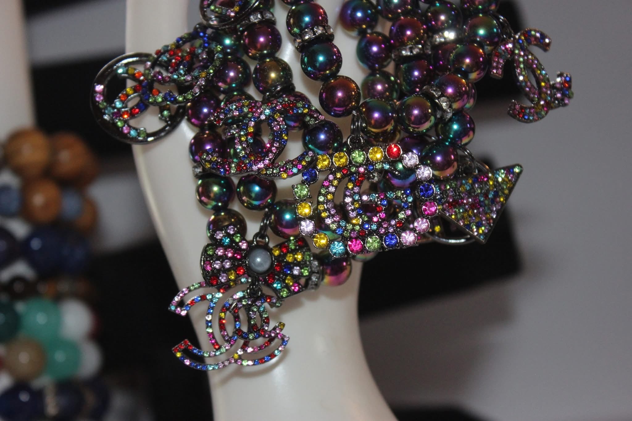 4 Piece Multicolored Charm Bracelet Set