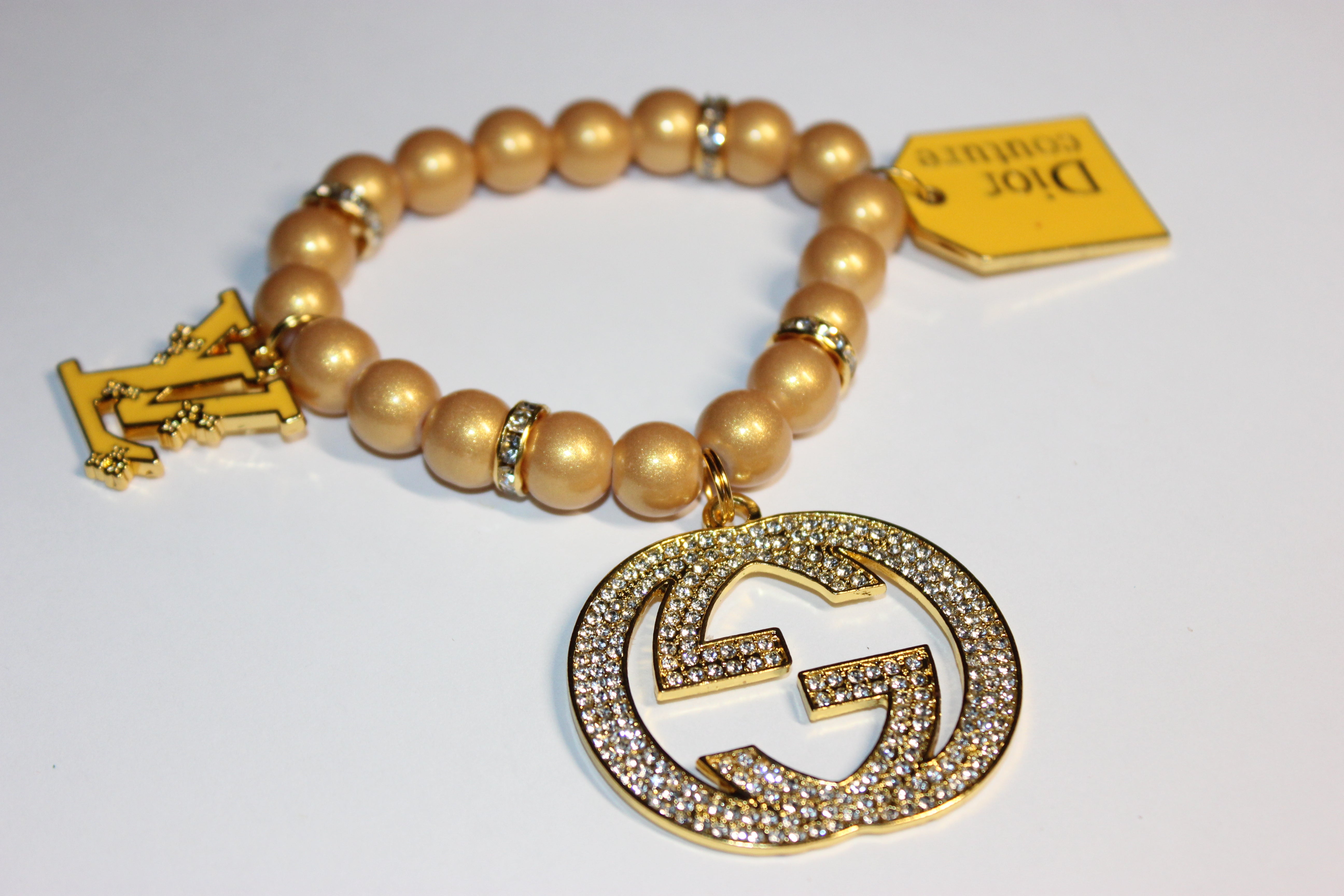 Mustard & Gold Charm Bracelet (1)