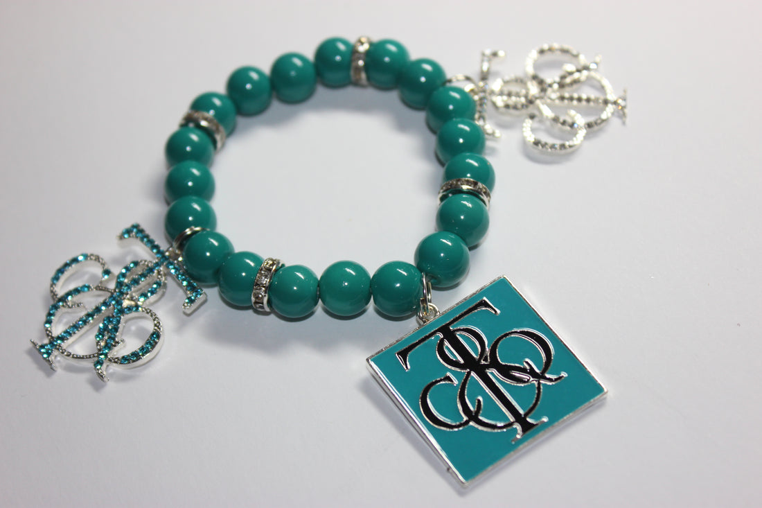 Turquoise & Silver Charm Bracelet (1)