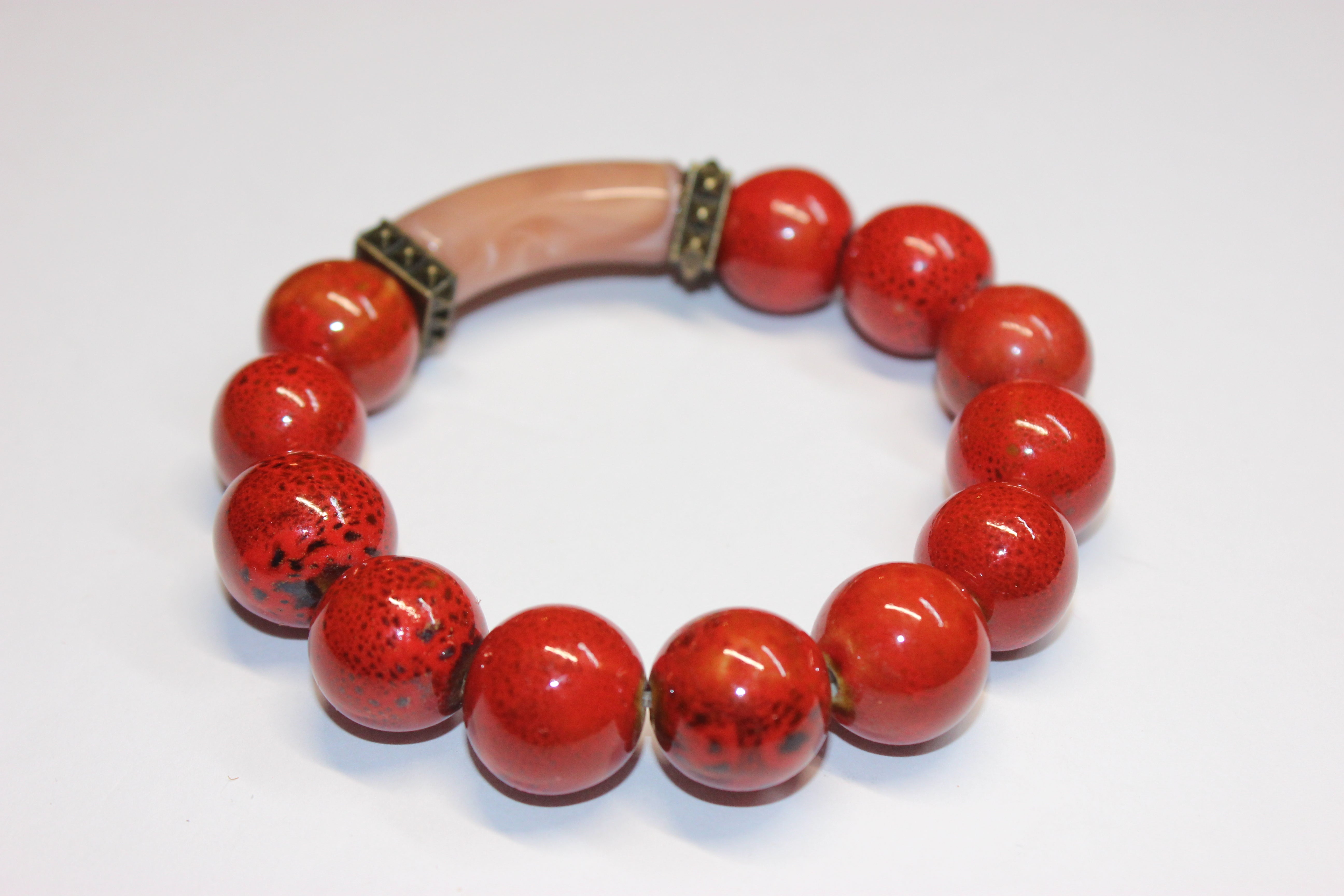 Shades Of Orange Gemstone Bracelet