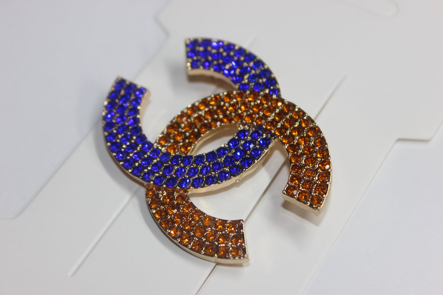 Brown/Blue & Gold Brooch Pin