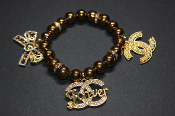 Gold Gemstone Charm Bracelet (1)