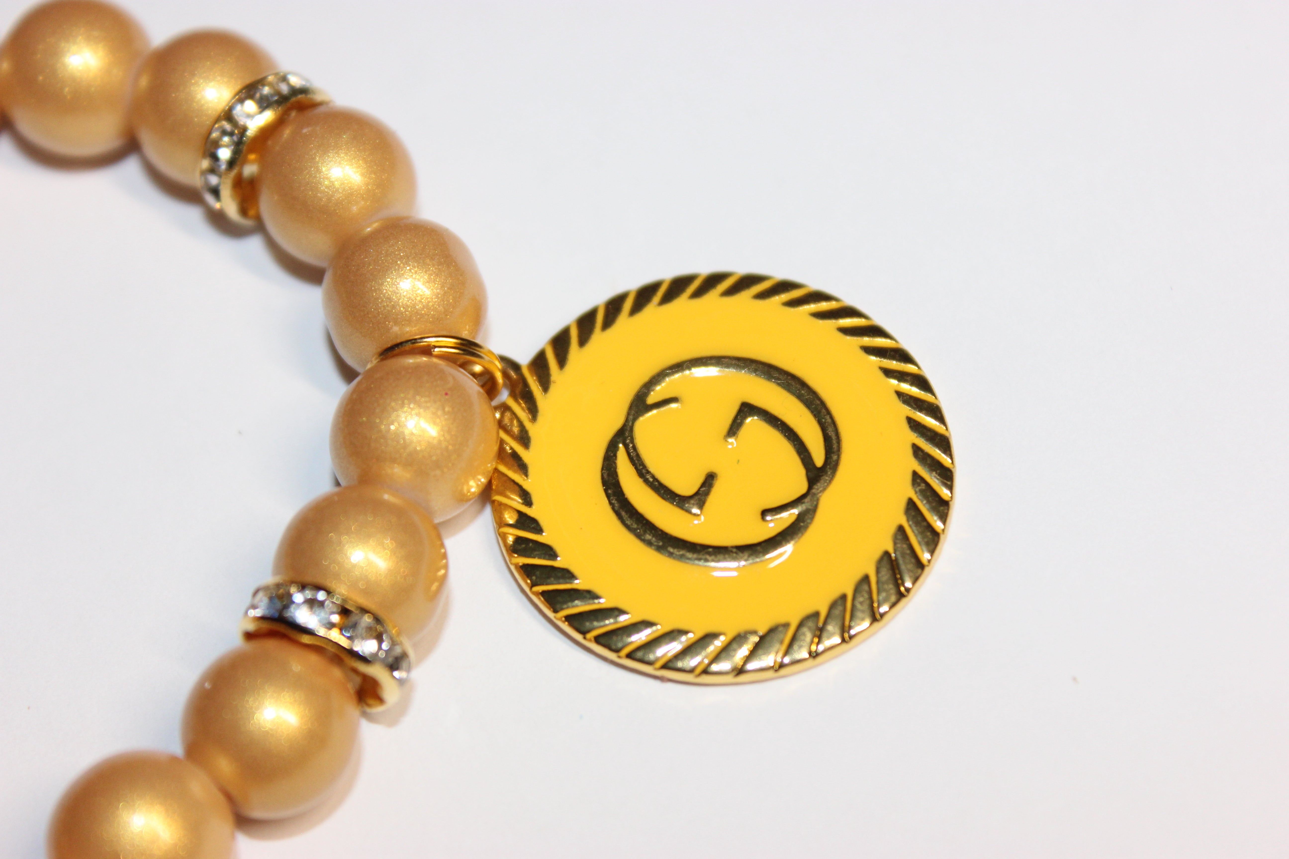 Mustard & Gold Charm Bracelet (1)