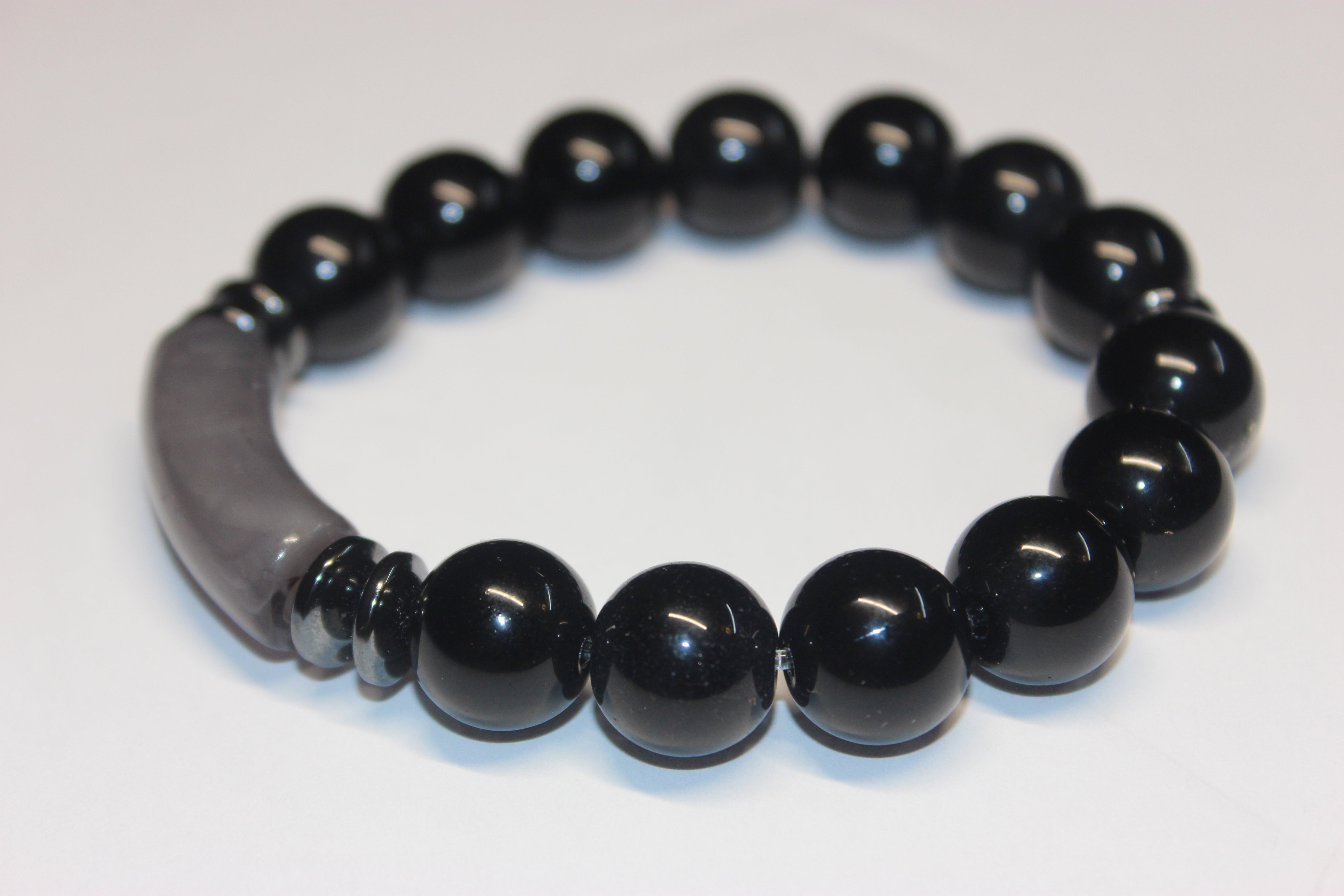 Black & Grey Beaded Bracelet