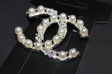 Silver Pearl Brooch Pin