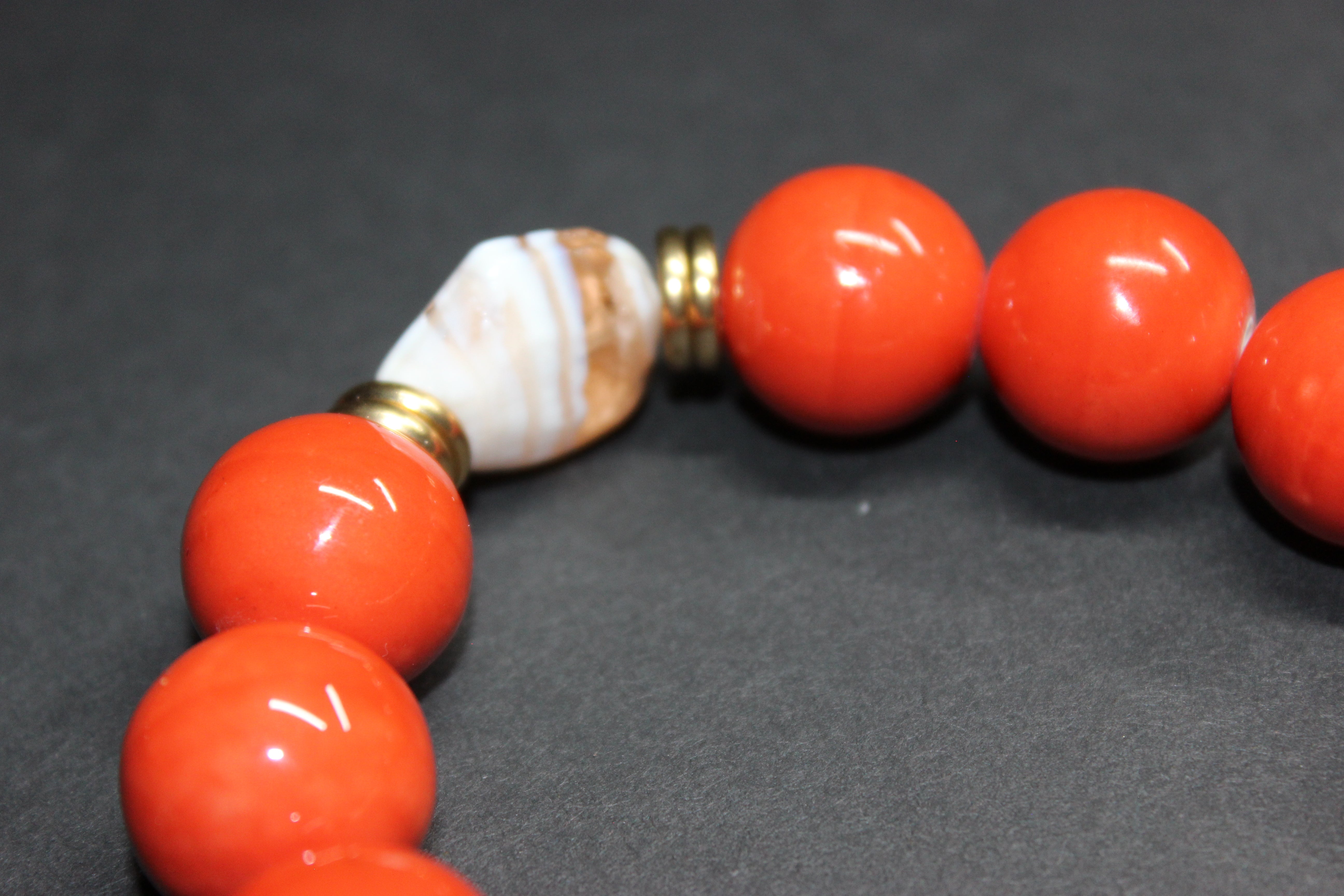 Shades Of Orange & Beige w/ Gold Swiss Collection Bracelet