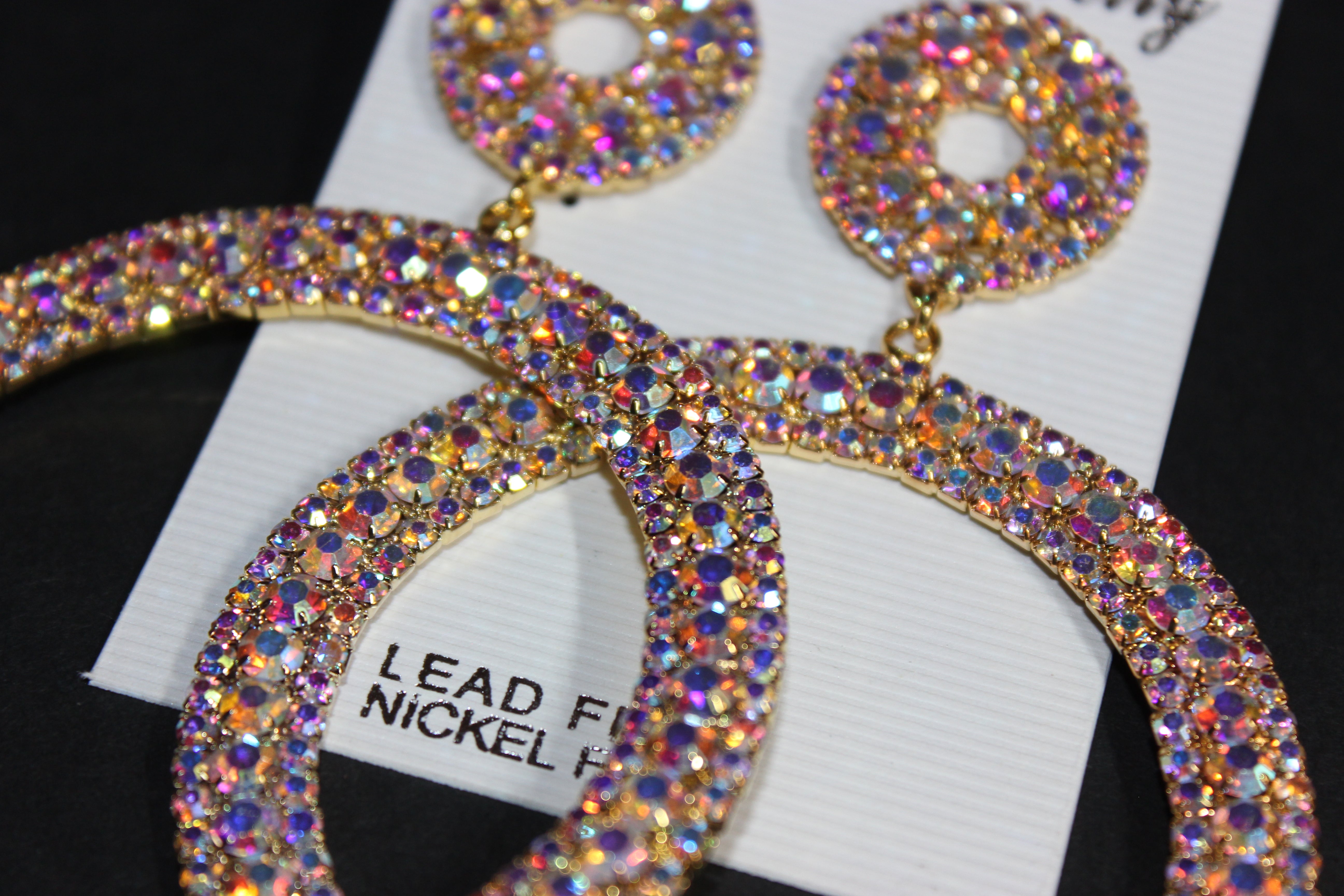 Iridescent Gold Hoop Earrings
