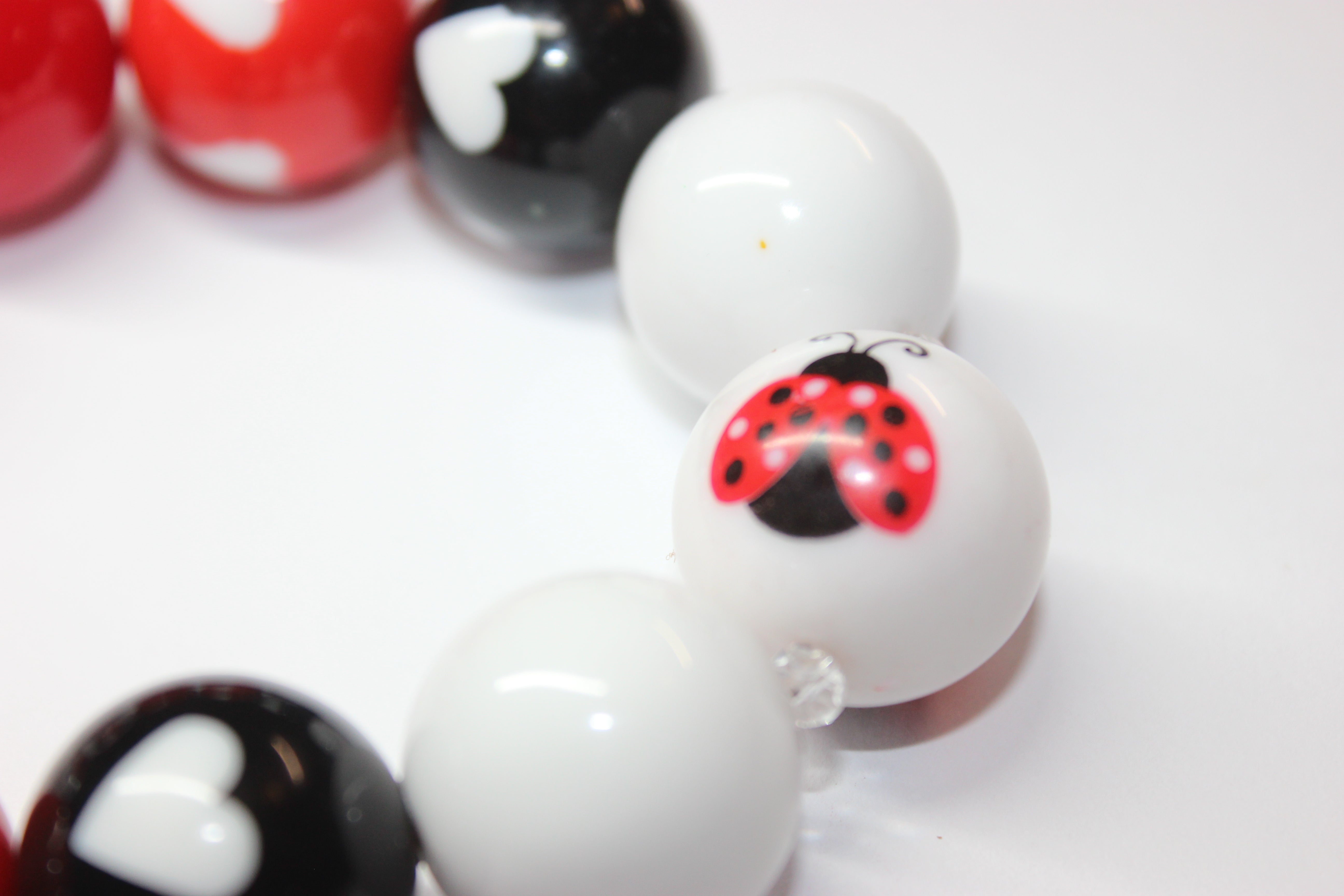Red White & Black Ladybug Bracelet
