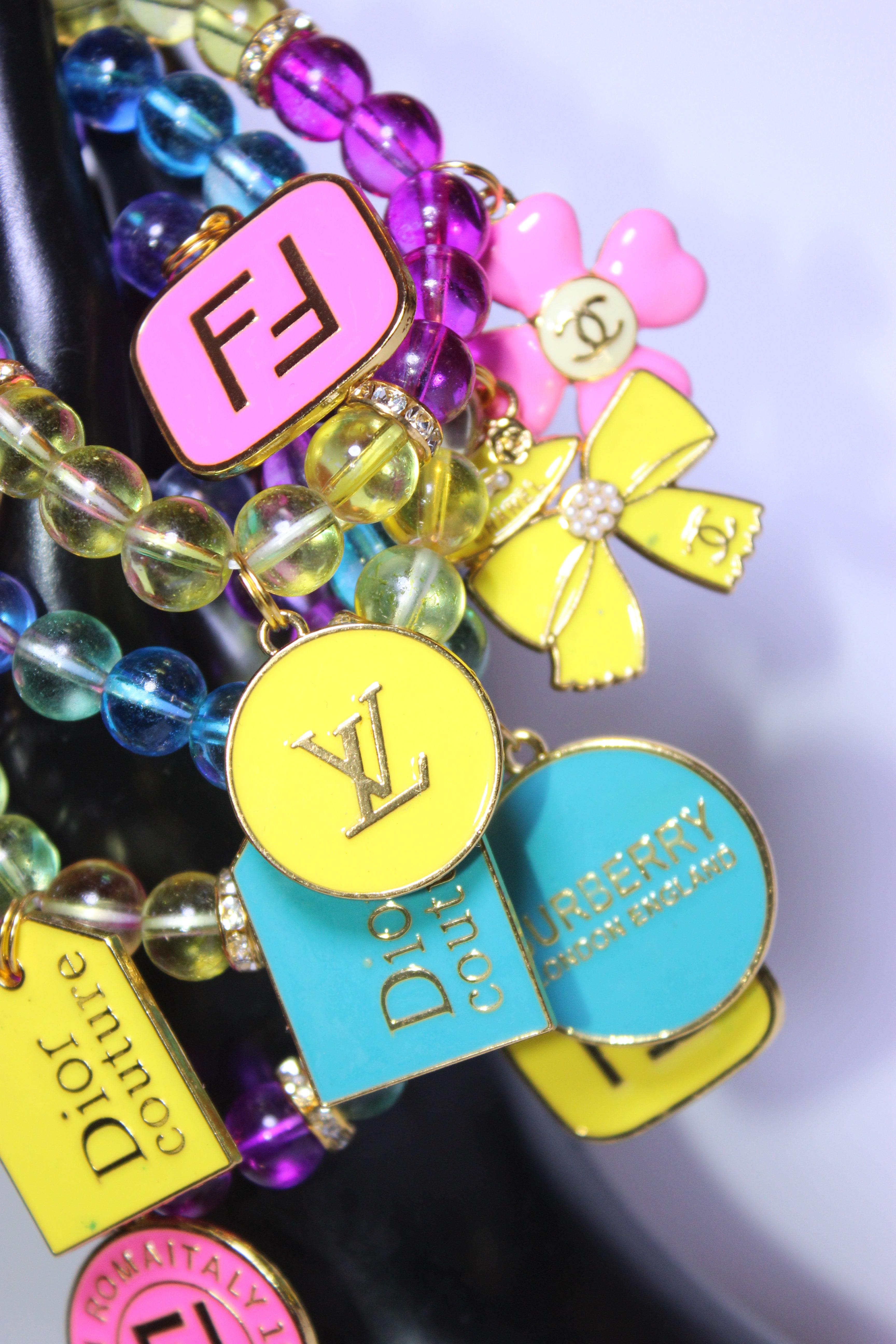 Venadini Collection w/ Gold 4 Piece Charm Bracelet Set