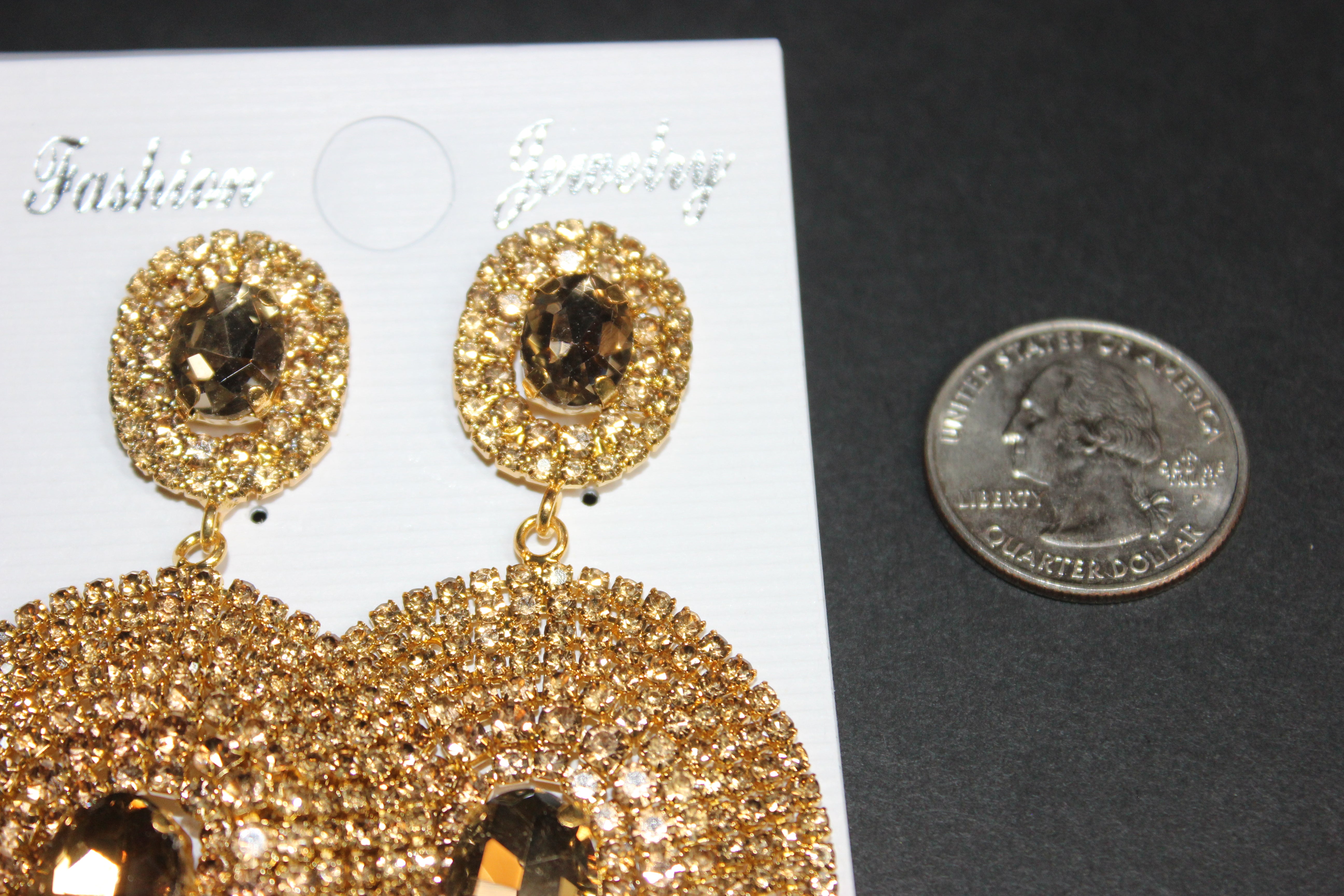 Gold & Champagne Rhinestone Earrings