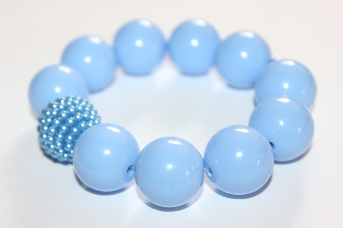 Large Light Blue Beaded Bracelet