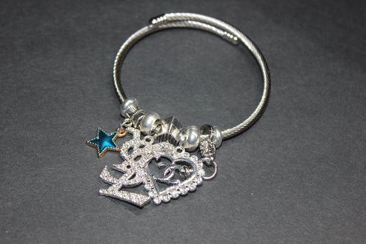 Silver Charm Bangle
