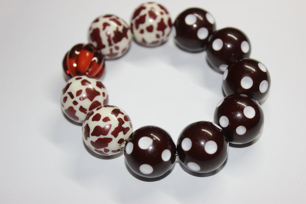 Shades Of Brown Large Beaded Bracelet