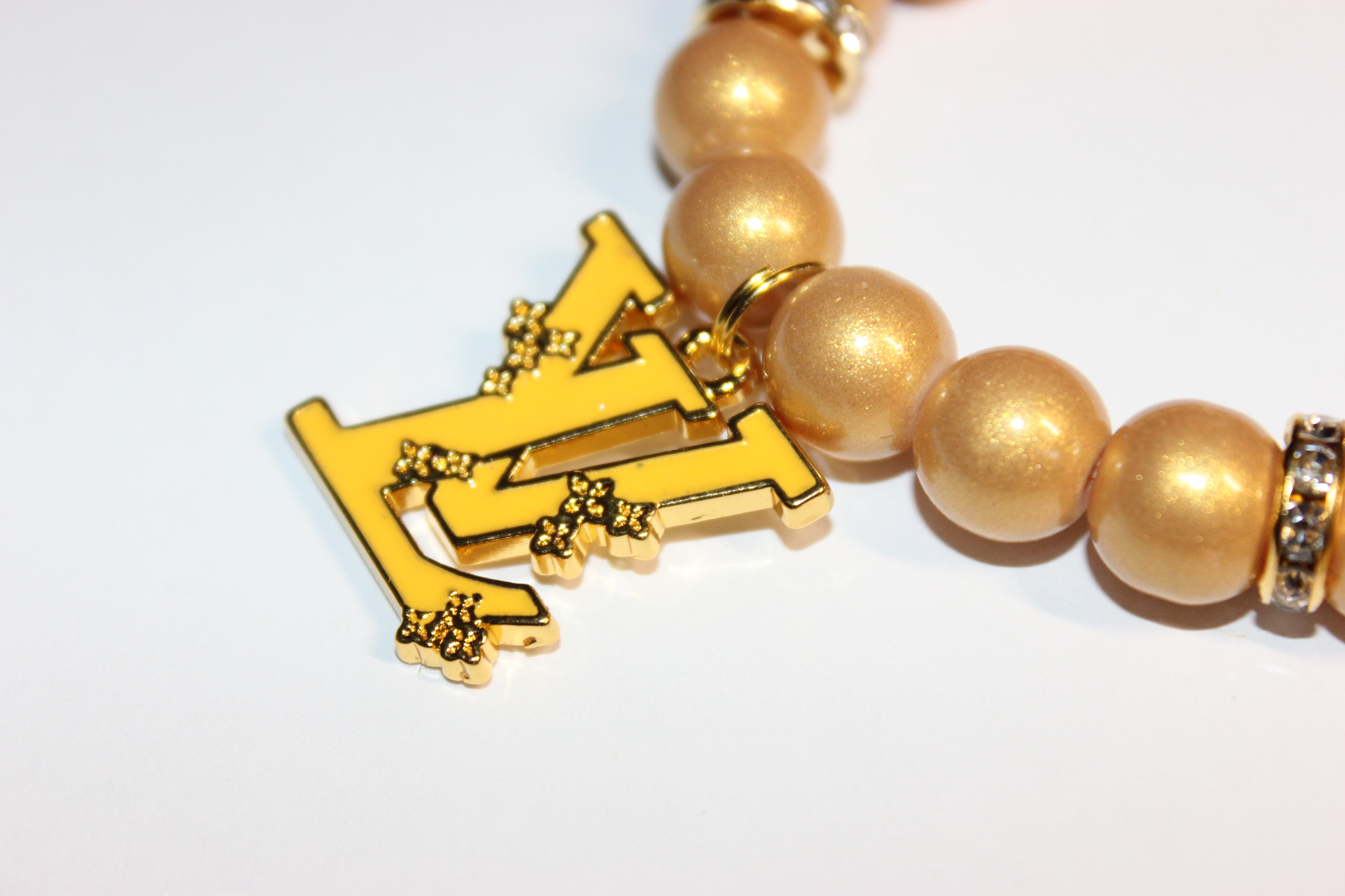 Mustard & Gold Charm Bracelet (1)
