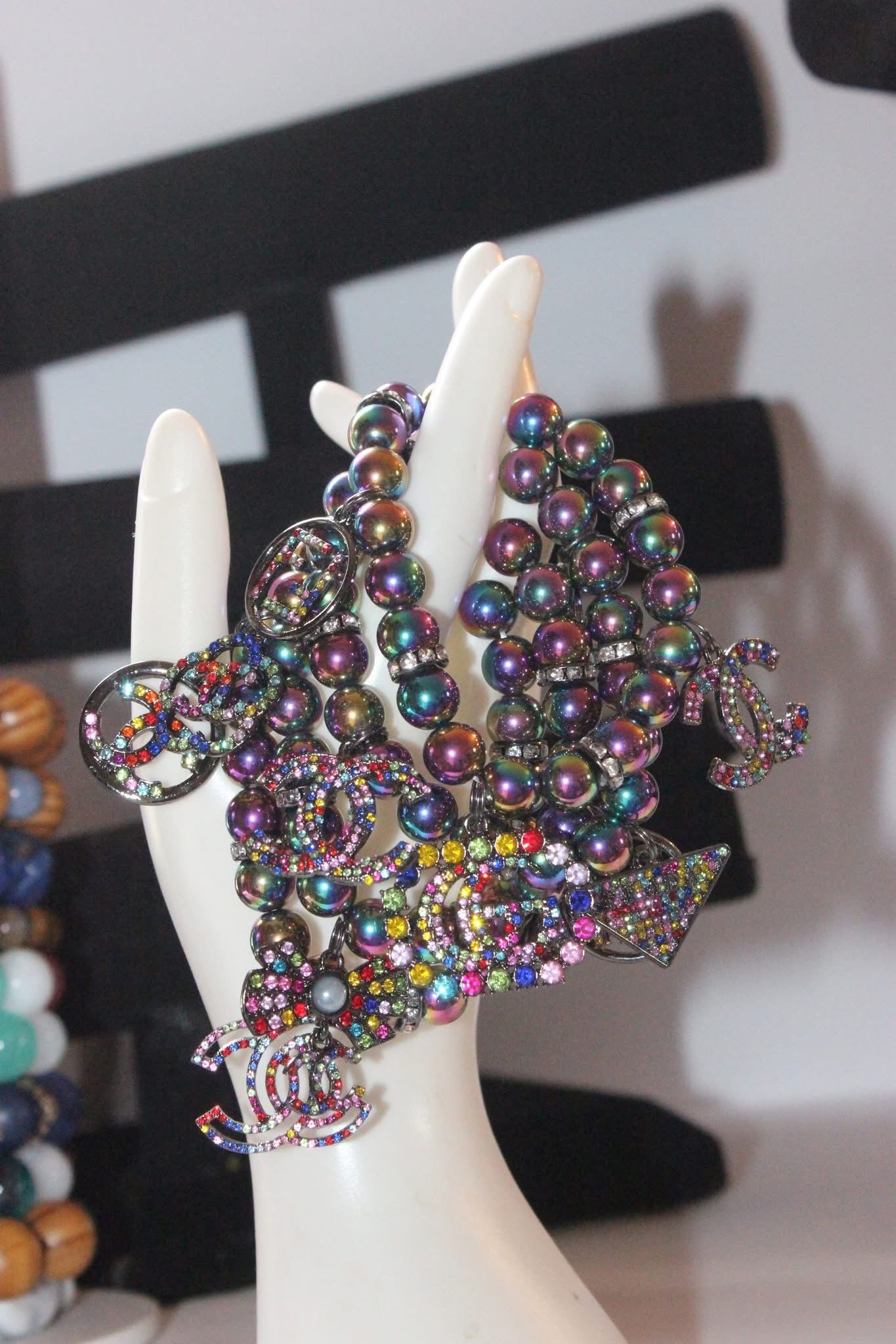 4 Piece Multicolored Charm Bracelet Set