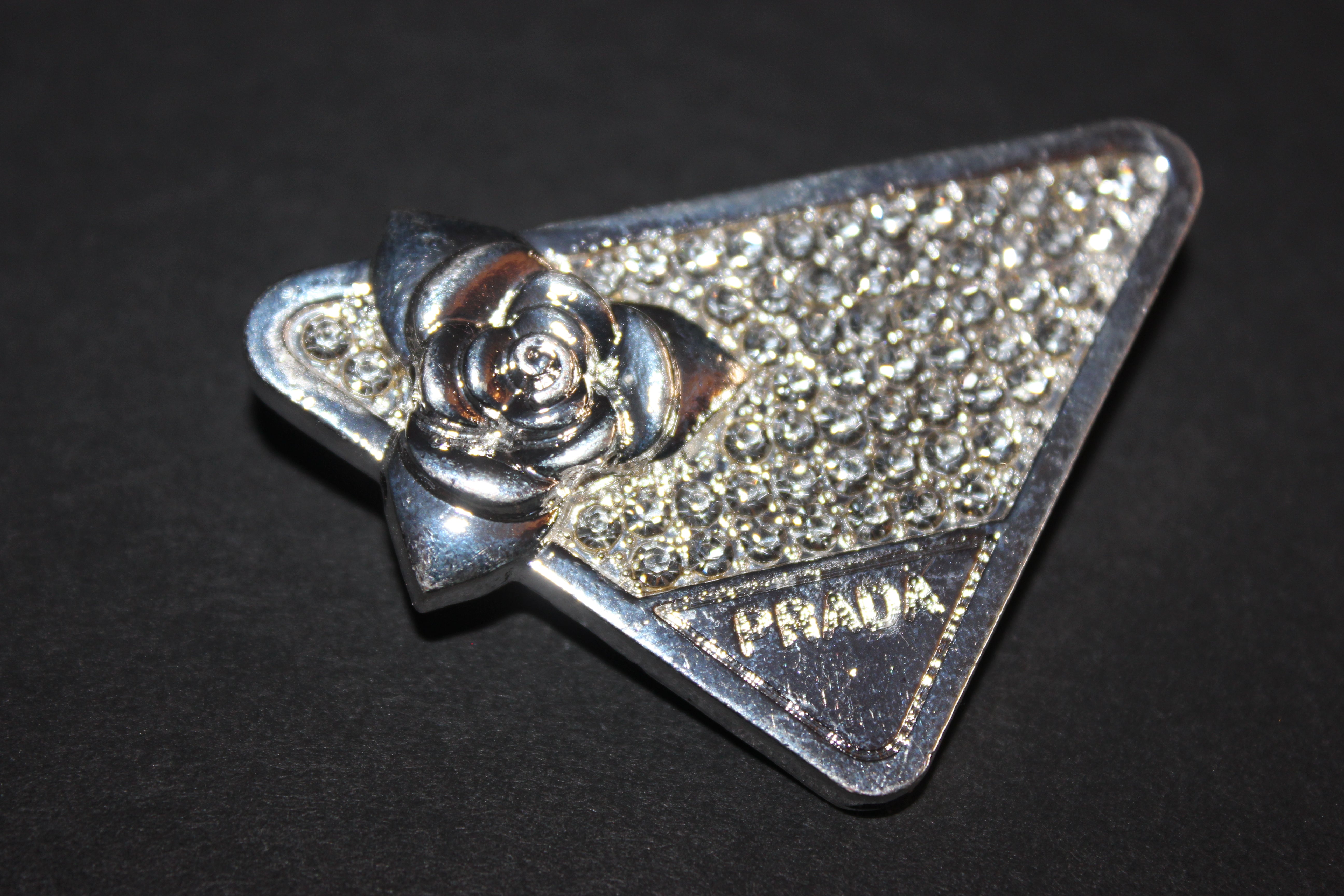 Silver Rhinestone Brooch Pin