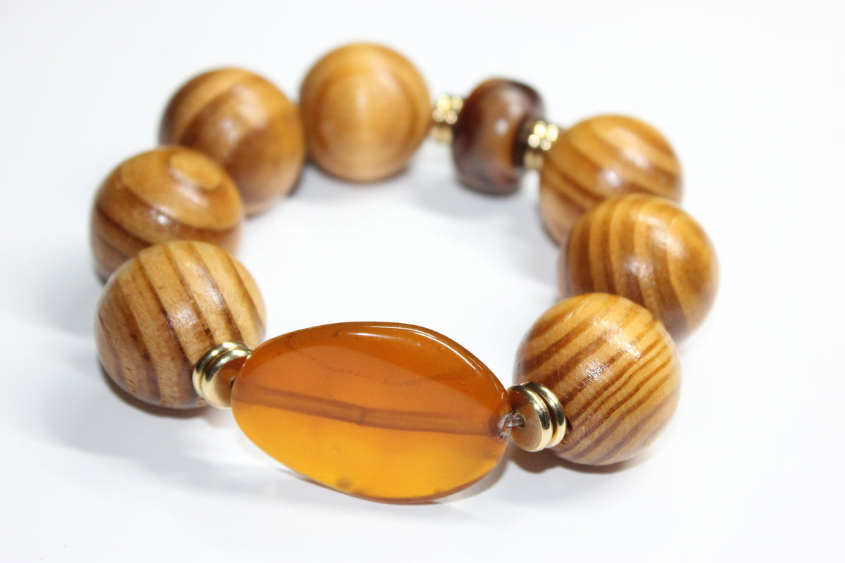 Large Ferahee Wooden Beaded Bracelet