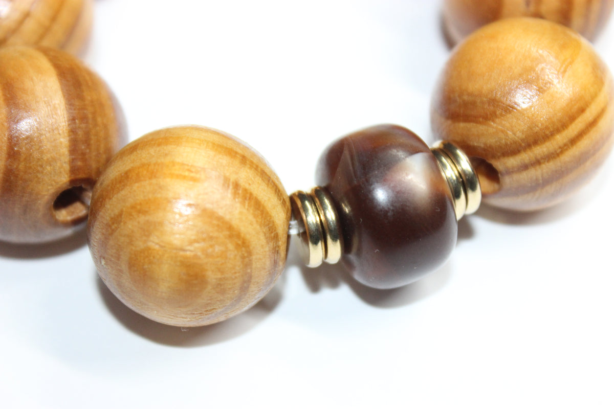 Large Ferahee Wooden Beaded Bracelet
