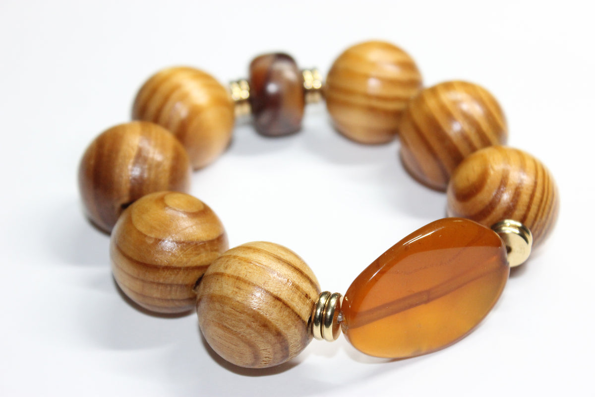 Large Ferahee Wooden Beaded Bracelet