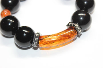 Black & Topaz Large Beaded Bracelet