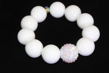 Large White Beaded Bracelet