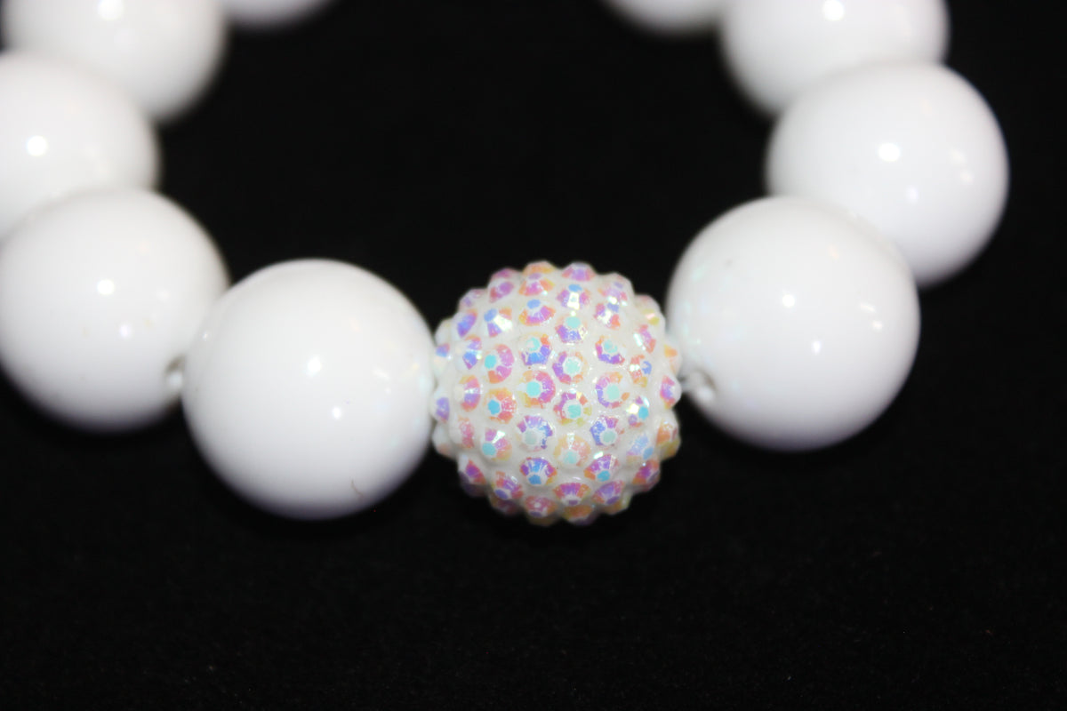 Large White Beaded Bracelet