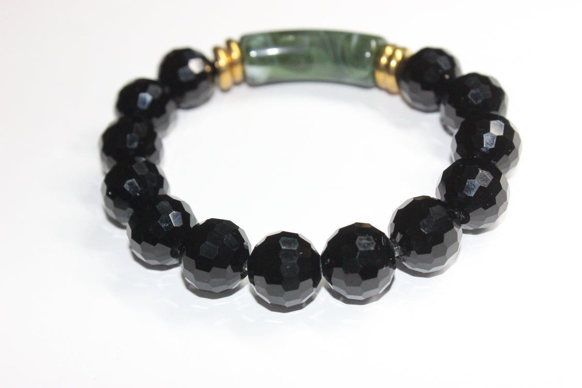 Shades Of Green & Gold Black Ice Bracelet