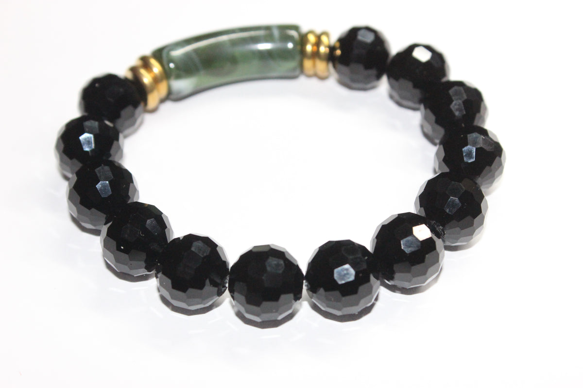 Shades Of Green & Gold Black Ice Bracelet