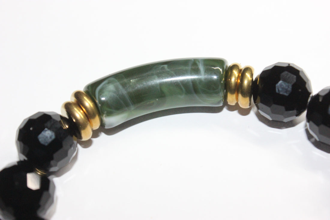 Shades Of Green & Gold Black Ice Bracelet