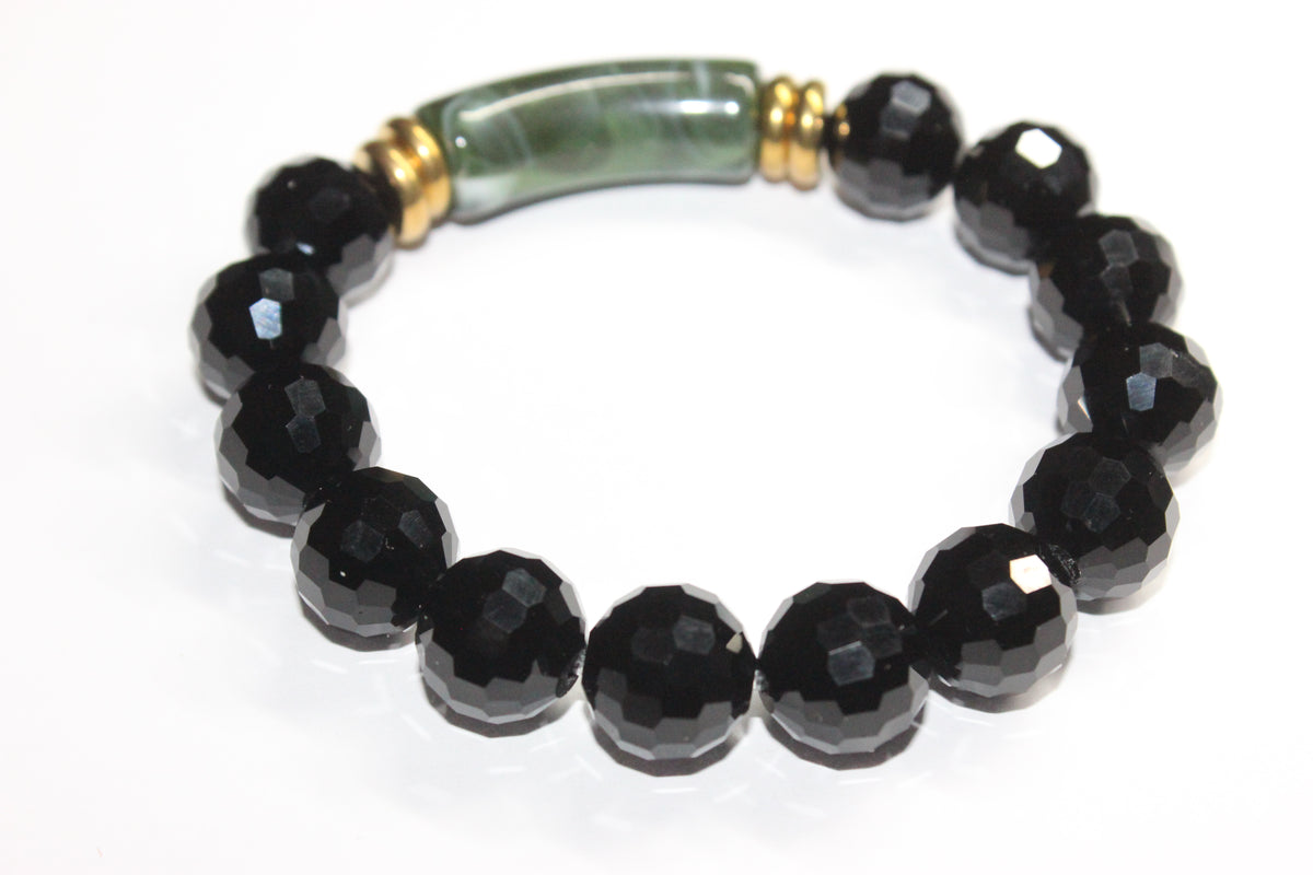 Shades Of Green & Gold Black Ice Bracelet