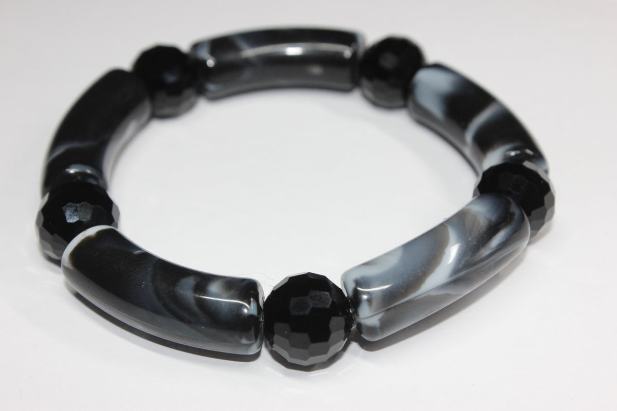 Shades Of Marble Grey & Black Ice Bracelet